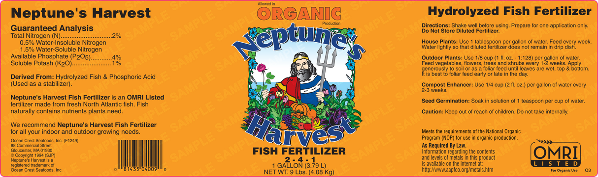 Neptune's Harvest Hydrolyzed Fish Fertilizer