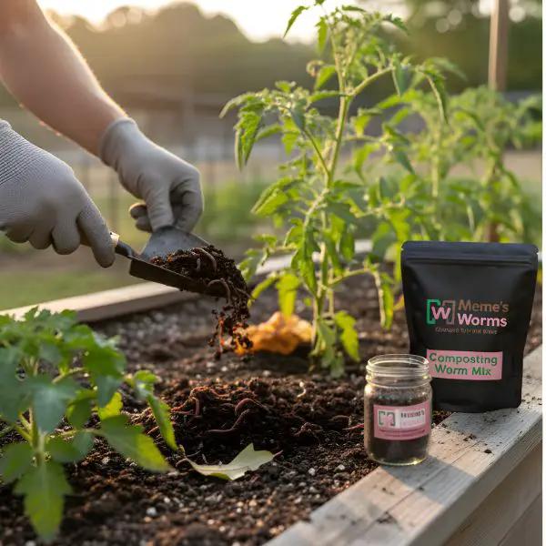 Composting Worm Mix – Red Wigglers & European Nightcrawlers (SC) by Meme's Worms